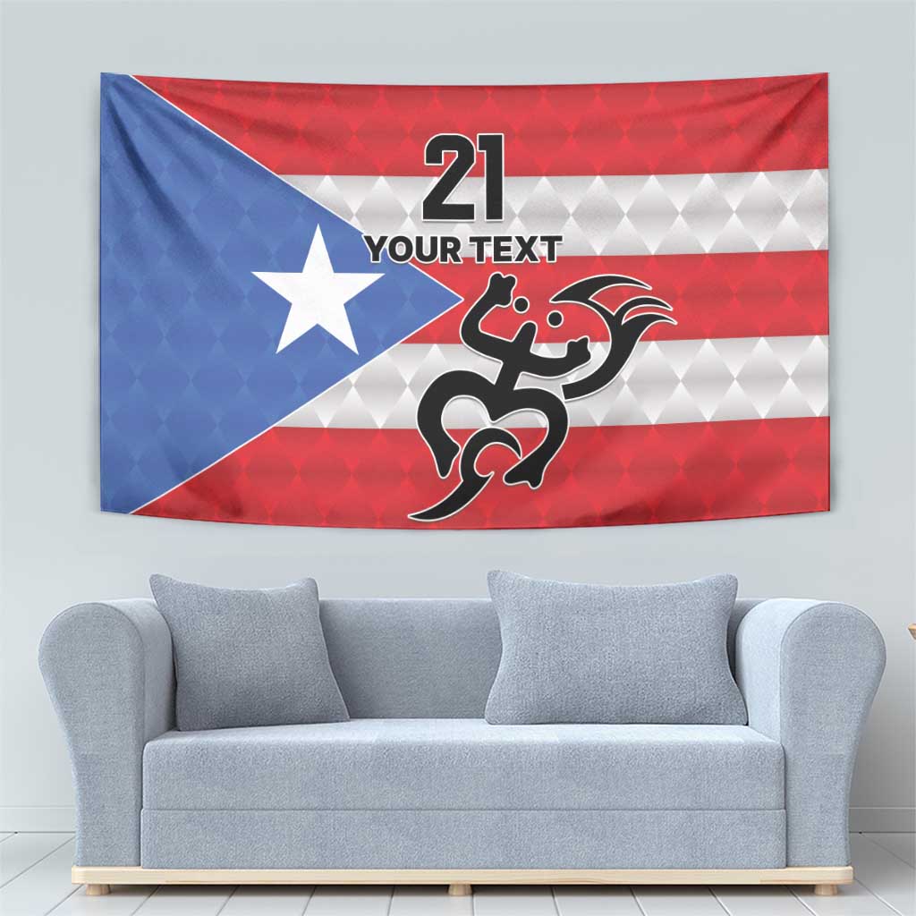 Puerto Rico Football Custom Tapestry Come On El Huracan Azul