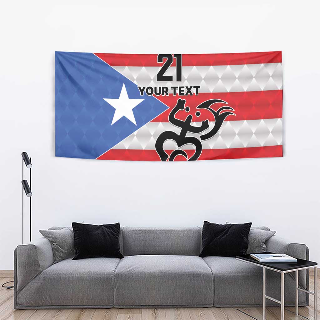 Puerto Rico Football Custom Tapestry Come On El Huracan Azul
