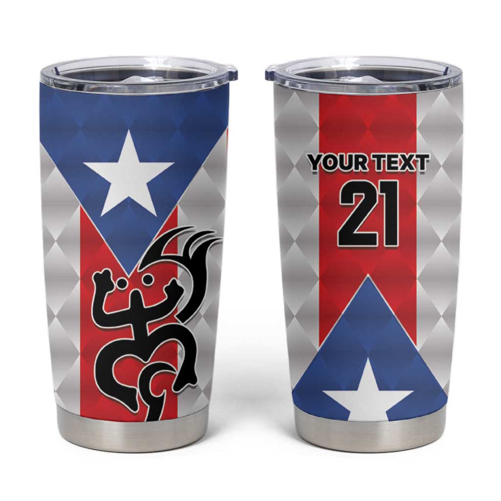 Puerto Rico Football Custom Tumbler Cup Come On El Huracan Azul