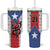 Puerto Rico Football Custom Tumbler With Handle Come On El Huracan Azul