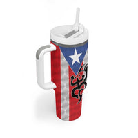 Puerto Rico Football Custom Tumbler With Handle Come On El Huracan Azul