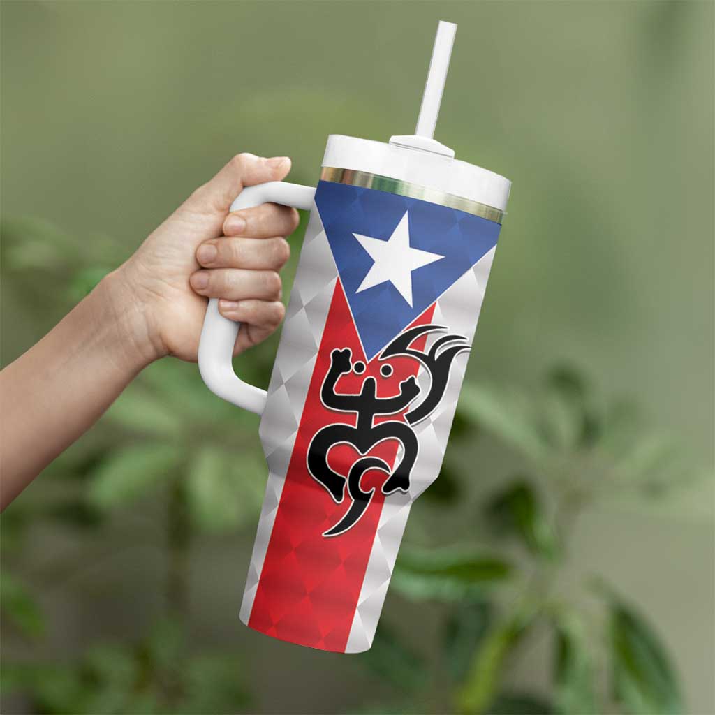 Puerto Rico Football Custom Tumbler With Handle Come On El Huracan Azul