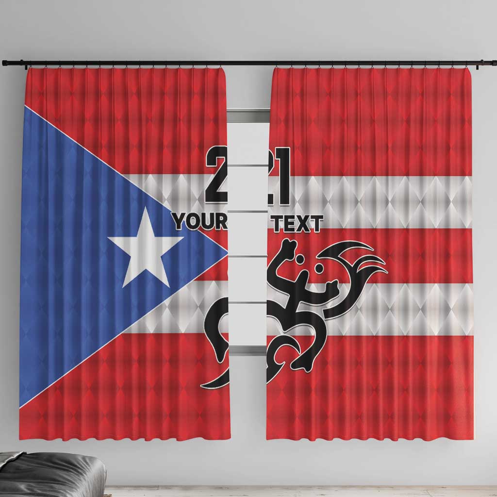 Puerto Rico Football Custom Window Curtain Come On El Huracan Azul