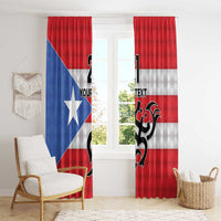 Puerto Rico Football Custom Window Curtain Come On El Huracan Azul