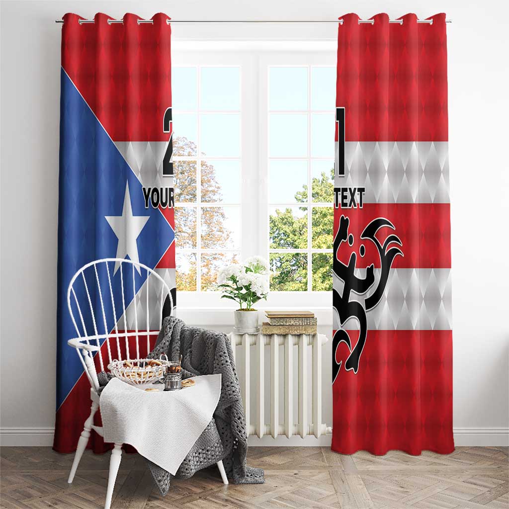 Puerto Rico Football Custom Window Curtain Come On El Huracan Azul