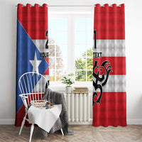 Puerto Rico Football Custom Window Curtain Come On El Huracan Azul