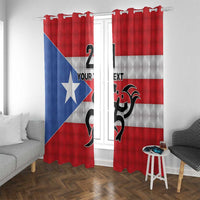 Puerto Rico Football Custom Window Curtain Come On El Huracan Azul
