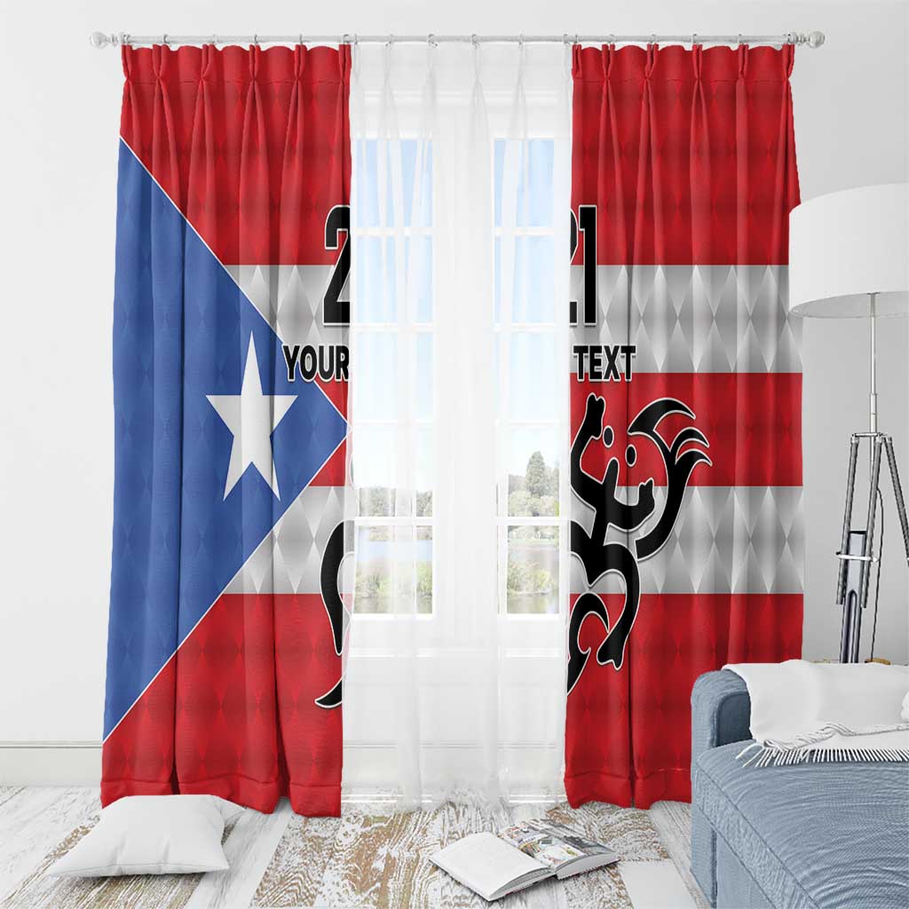 Puerto Rico Football Custom Window Curtain Come On El Huracan Azul