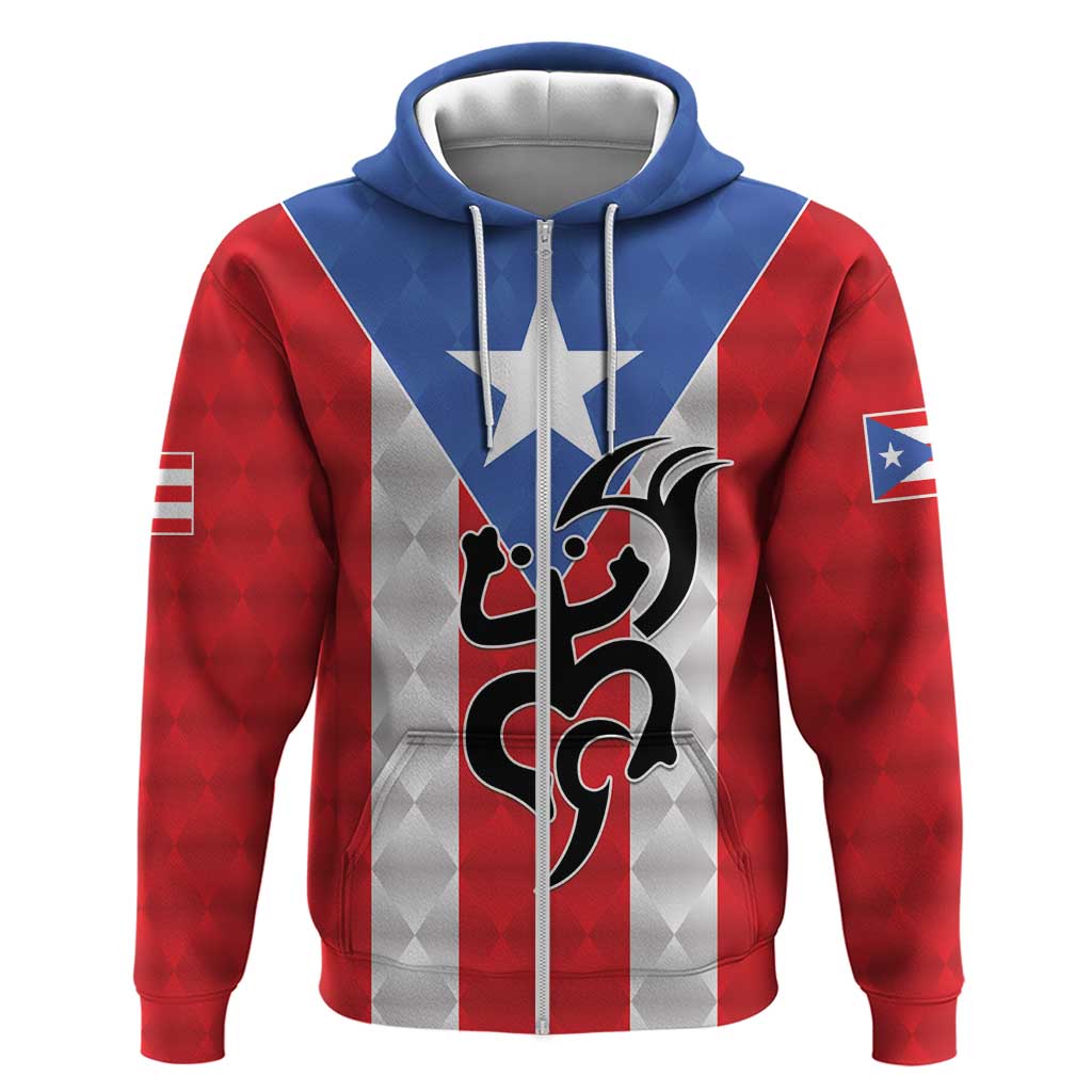 Puerto Rico Football Custom Zip Hoodie Come On El Huracan Azul