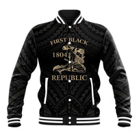 Personalized Haiti First Black Republic Baseball Jacket Negre Marron With Map And Flag