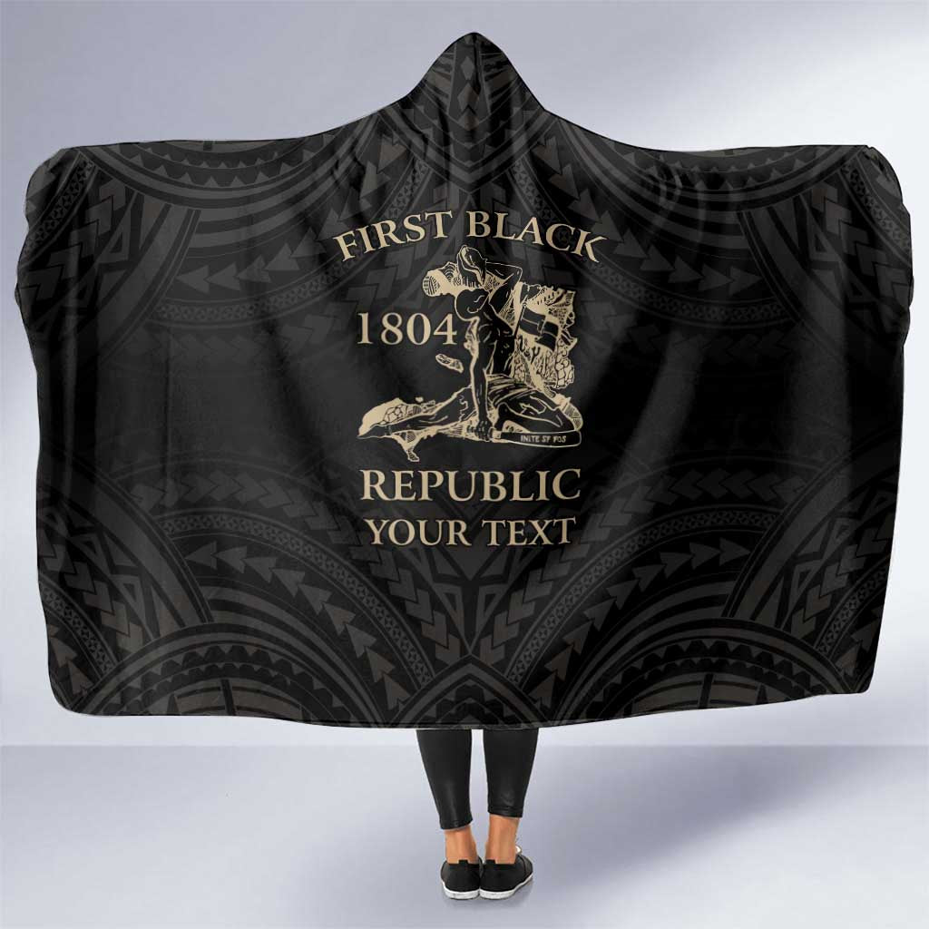 Personalized Haiti First Black Republic Hooded Blanket Negre Marron With Map And Flag