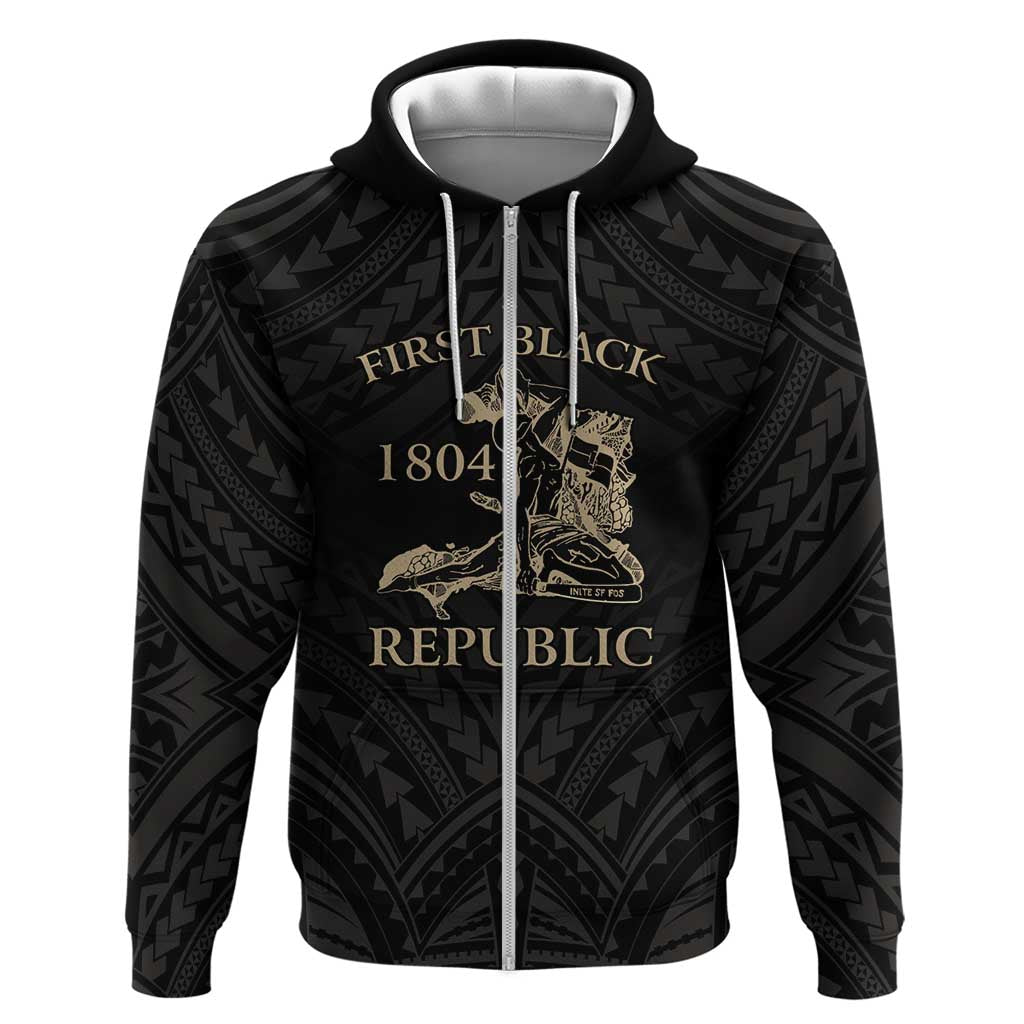 Personalized Haiti First Black Republic Hoodie Negre Marron With Map And Flag