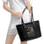 Personalized Haiti First Black Republic Leather Tote Bag Negre Marron With Map And Flag