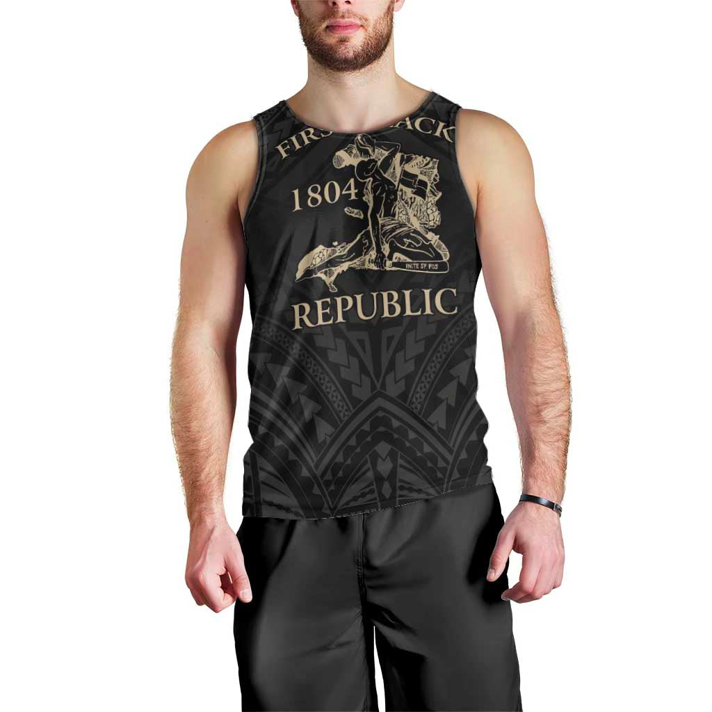 Personalized Haiti First Black Republic Men Tank Top Negre Marron With Map And Flag