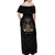 Personalized Haiti First Black Republic Off Shoulder Maxi Dress Negre Marron With Map And Flag