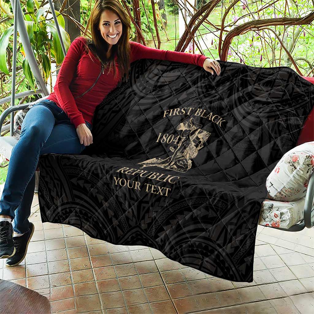 Personalized Haiti First Black Republic Quilt Negre Marron With Map And Flag