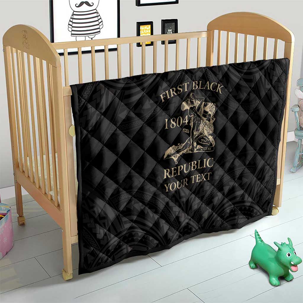 Personalized Haiti First Black Republic Quilt Negre Marron With Map And Flag