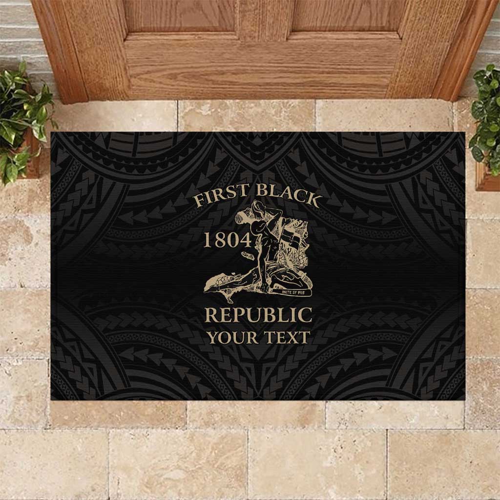 Personalized Haiti First Black Republic Rubber Doormat Negre Marron With Map And Flag