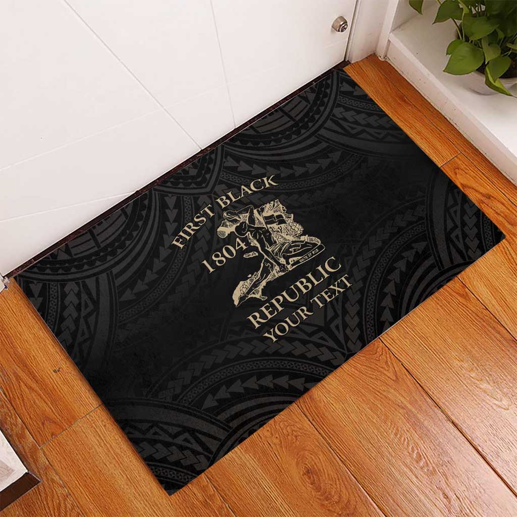 Personalized Haiti First Black Republic Rubber Doormat Negre Marron With Map And Flag