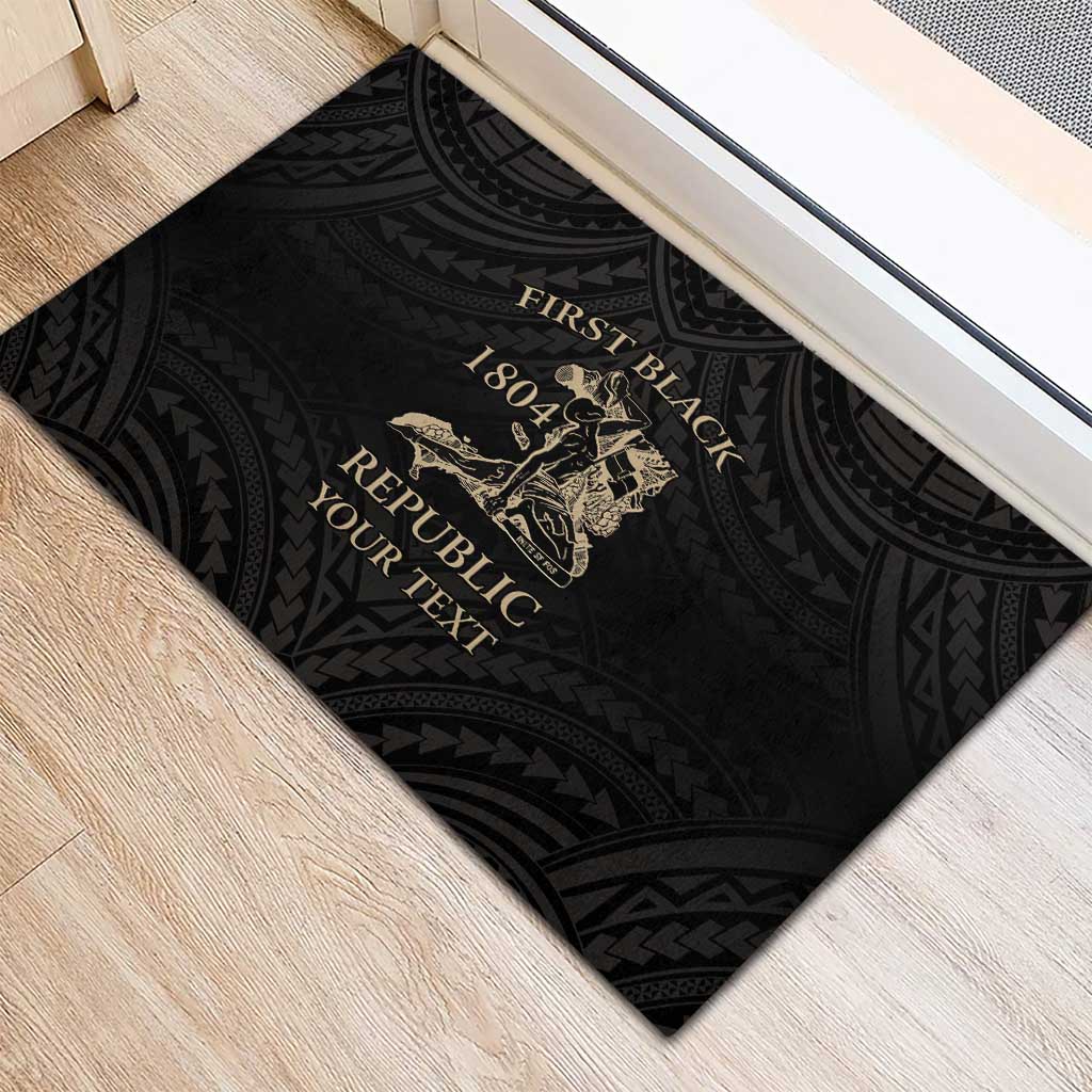 Personalized Haiti First Black Republic Rubber Doormat Negre Marron With Map And Flag