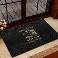 Personalized Haiti First Black Republic Rubber Doormat Negre Marron With Map And Flag