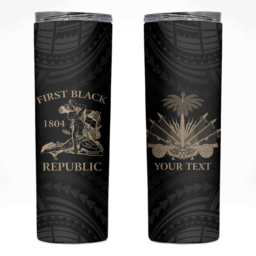 Personalized Haiti First Black Republic Skinny Tumbler Negre Marron With Map And Flag