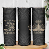 Personalized Haiti First Black Republic Skinny Tumbler Negre Marron With Map And Flag