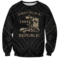 Personalized Haiti First Black Republic Sweatshirt Negre Marron With Map And Flag