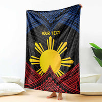 Personalized Philippines Blanket Polynesian Tribal Tattoo with Filipino Flag Motif