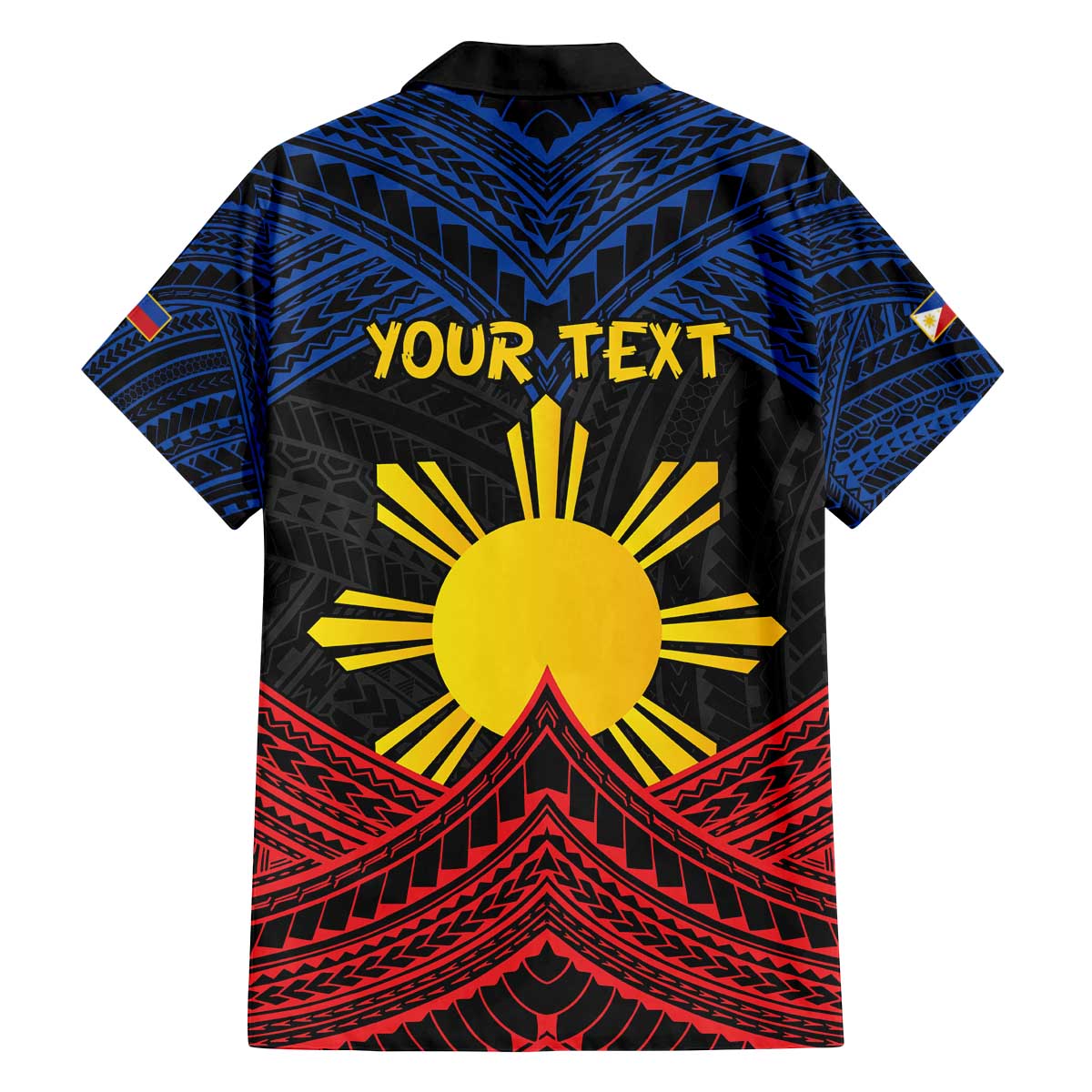 Personalized Philippines Family Matching Off The Shoulder Long Sleeve Dress and Hawaiian Shirt Polynesian Tribal Tattoo with Filipino Flag Motif
