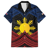 Personalized Philippines Hawaiian Shirt Polynesian Tribal Tattoo with Filipino Flag Motif