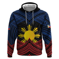 Personalized Philippines Hoodie Polynesian Tribal Tattoo with Filipino Flag Motif