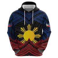Personalized Philippines Hoodie Polynesian Tribal Tattoo with Filipino Flag Motif