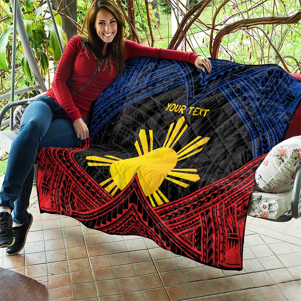 Personalized Philippines Quilt Polynesian Tribal Tattoo with Filipino Flag Motif