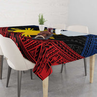 Personalized Philippines Tablecloth Polynesian Tribal Tattoo with Filipino Flag Motif