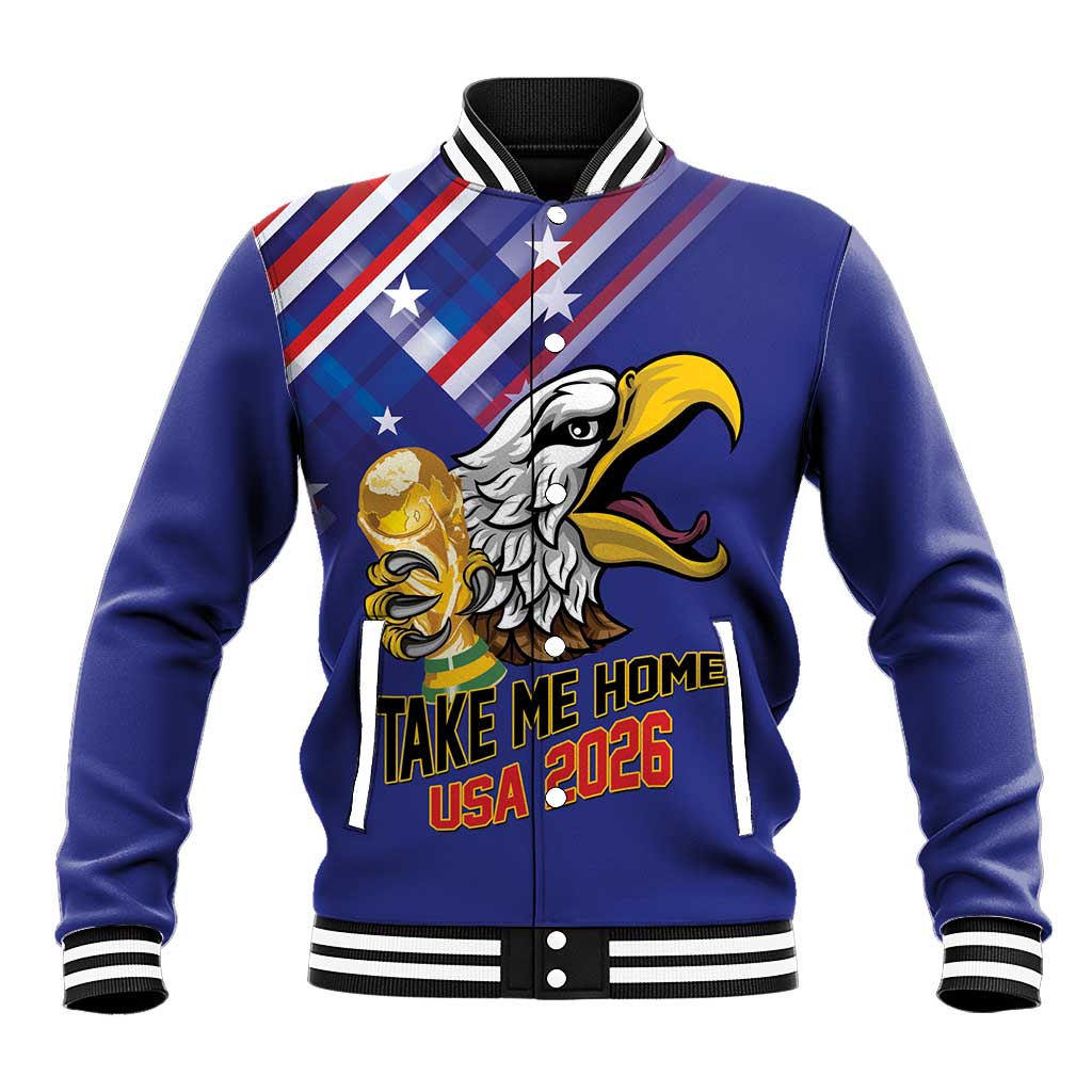 United States 2026 Personalized Baseball Jacket Take Me Home Soccer Blue