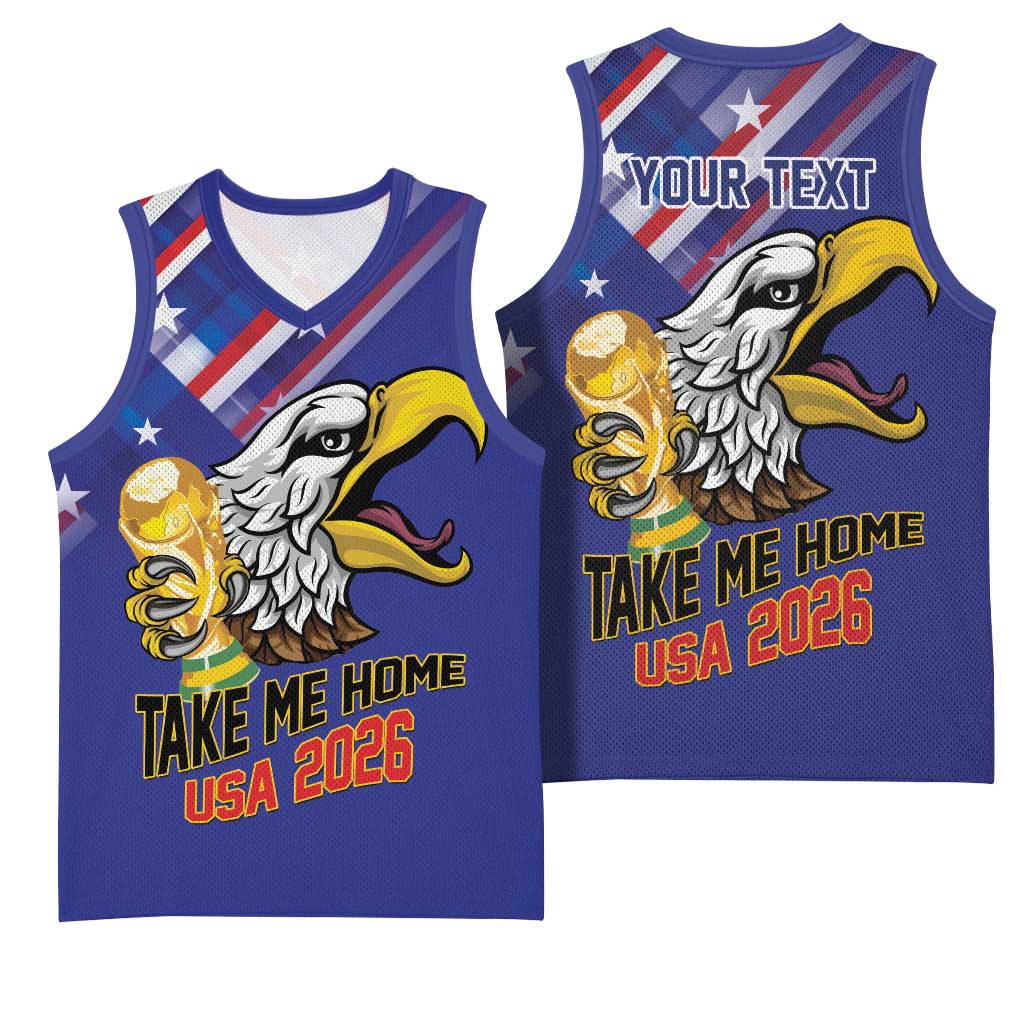 United States 2026 Personalized Basketball Jersey Take Me Home Soccer Blue