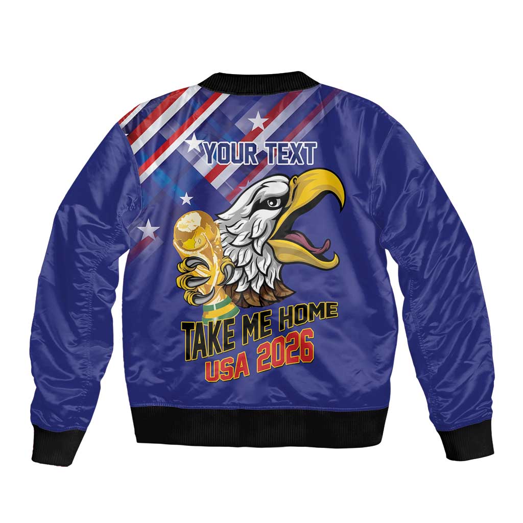 United States 2026 Personalized Bomber Jacket Take Me Home Soccer Blue
