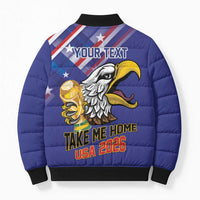 United States 2026 Personalized Bomber Puffer Jacket Take Me Home Soccer Blue