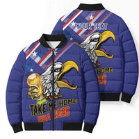 United States 2026 Personalized Bomber Puffer Jacket Take Me Home Soccer Blue