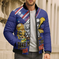 United States 2026 Personalized Bomber Puffer Jacket Take Me Home Soccer Blue