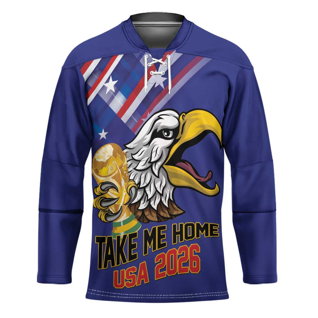 United States 2026 Personalized Hockey Jersey Take Me Home Soccer Blue