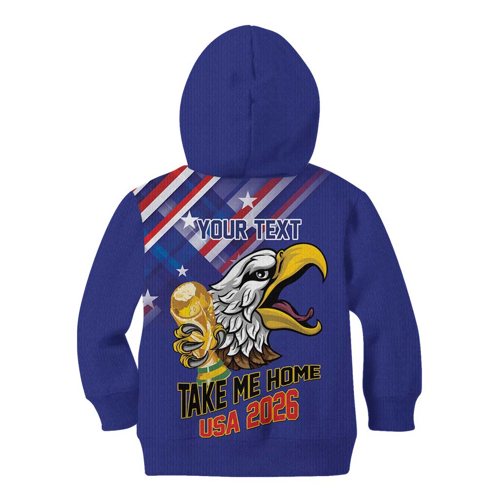 United States 2026 Personalized Kid Hoodie Take Me Home Soccer Blue