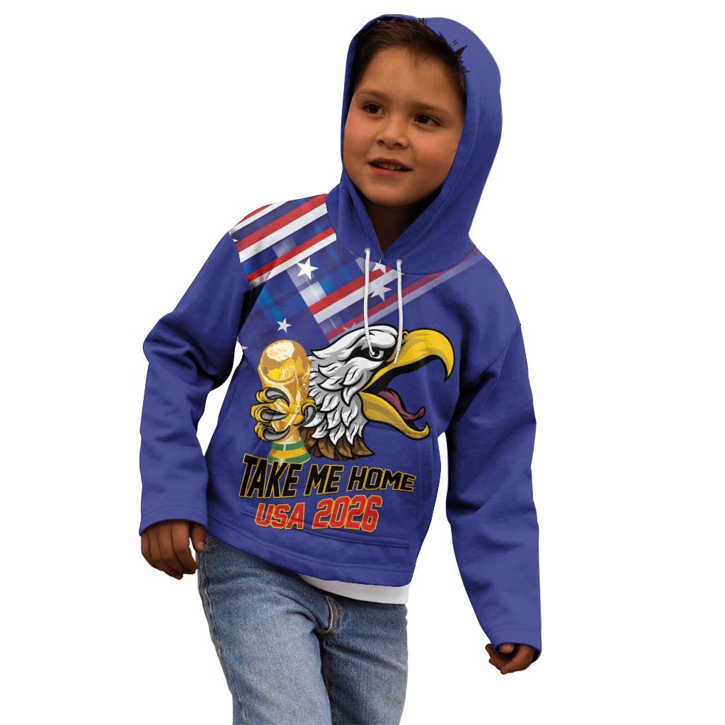 United States 2026 Personalized Kid Hoodie Take Me Home Soccer Blue