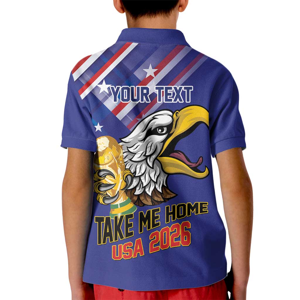 United States 2026 Personalized Kid Polo Shirt Take Me Home Soccer Blue