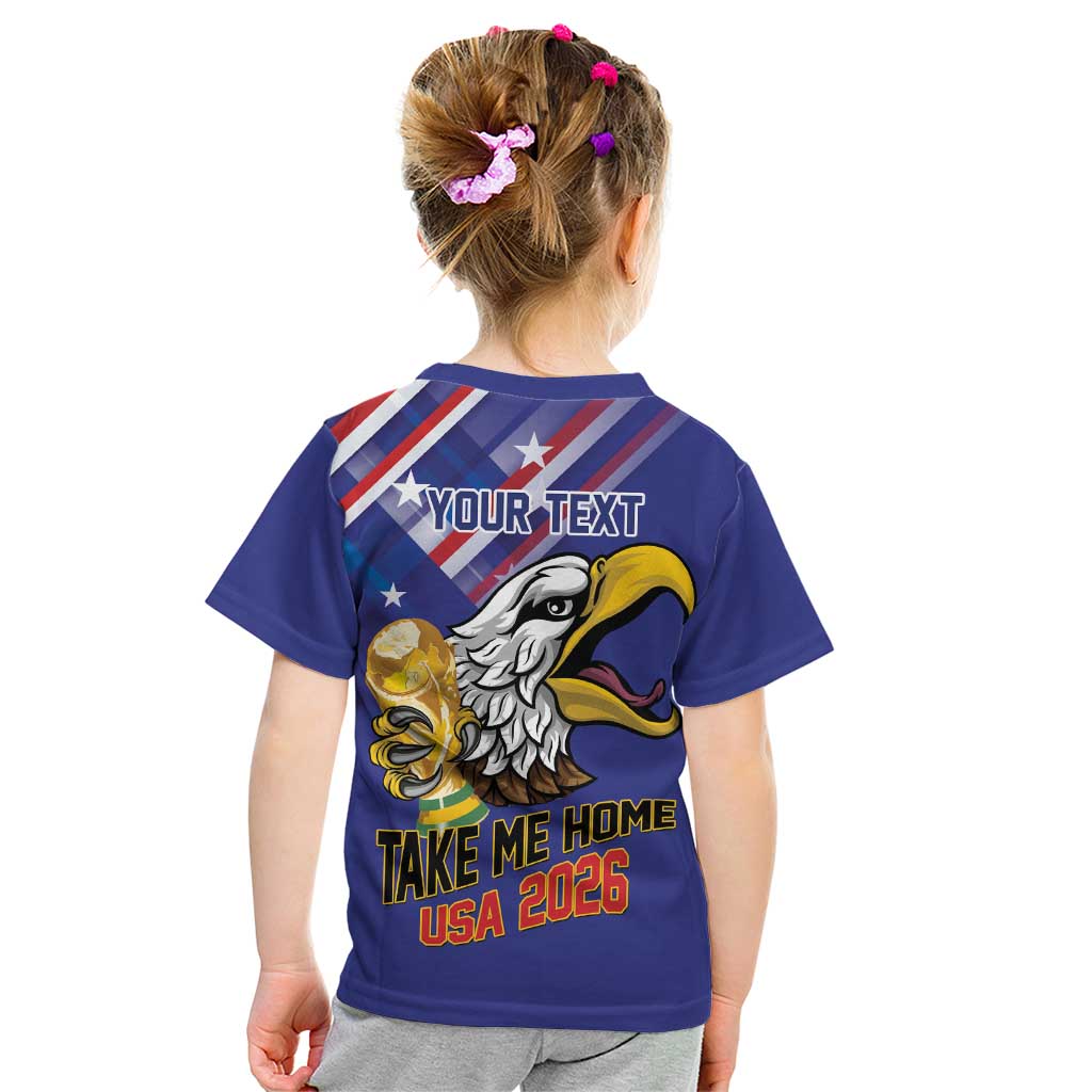 United States 2026 Personalized Kid T Shirt Take Me Home Soccer Blue