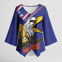 United States 2026 Personalized Kimono Sleeve Blouse Take Me Home Soccer Blue