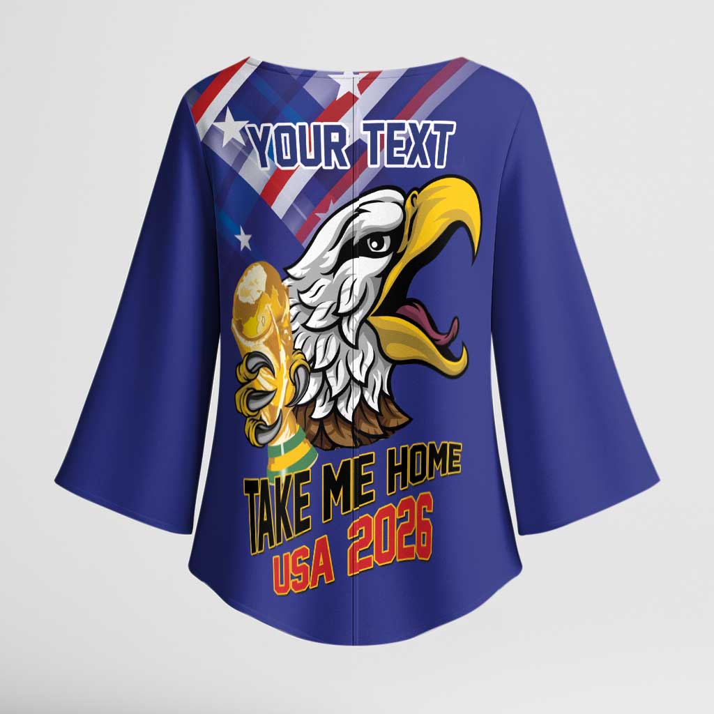 United States 2026 Personalized Kimono Sleeve Blouse Take Me Home Soccer Blue