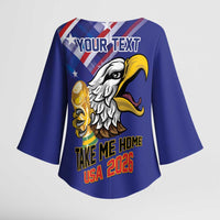 United States 2026 Personalized Kimono Sleeve Blouse Take Me Home Soccer Blue