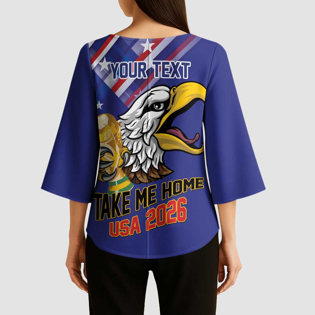 United States 2026 Personalized Kimono Sleeve Blouse Take Me Home Soccer Blue